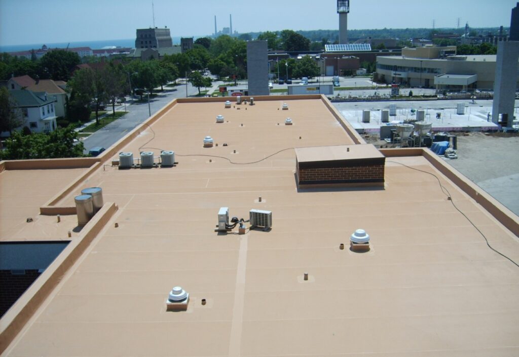 After Installation of commercial roof replacement