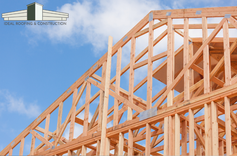 Wooden structure by Ideal Roofing & Construction, showcasing commercial framing services.